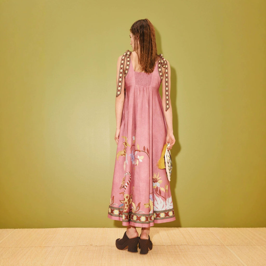 Fashionable Linen Slip Dress Loose-fit Vintage Style