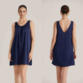 Womens Sleeveless Satin Chiffon V-Neck Nightdress