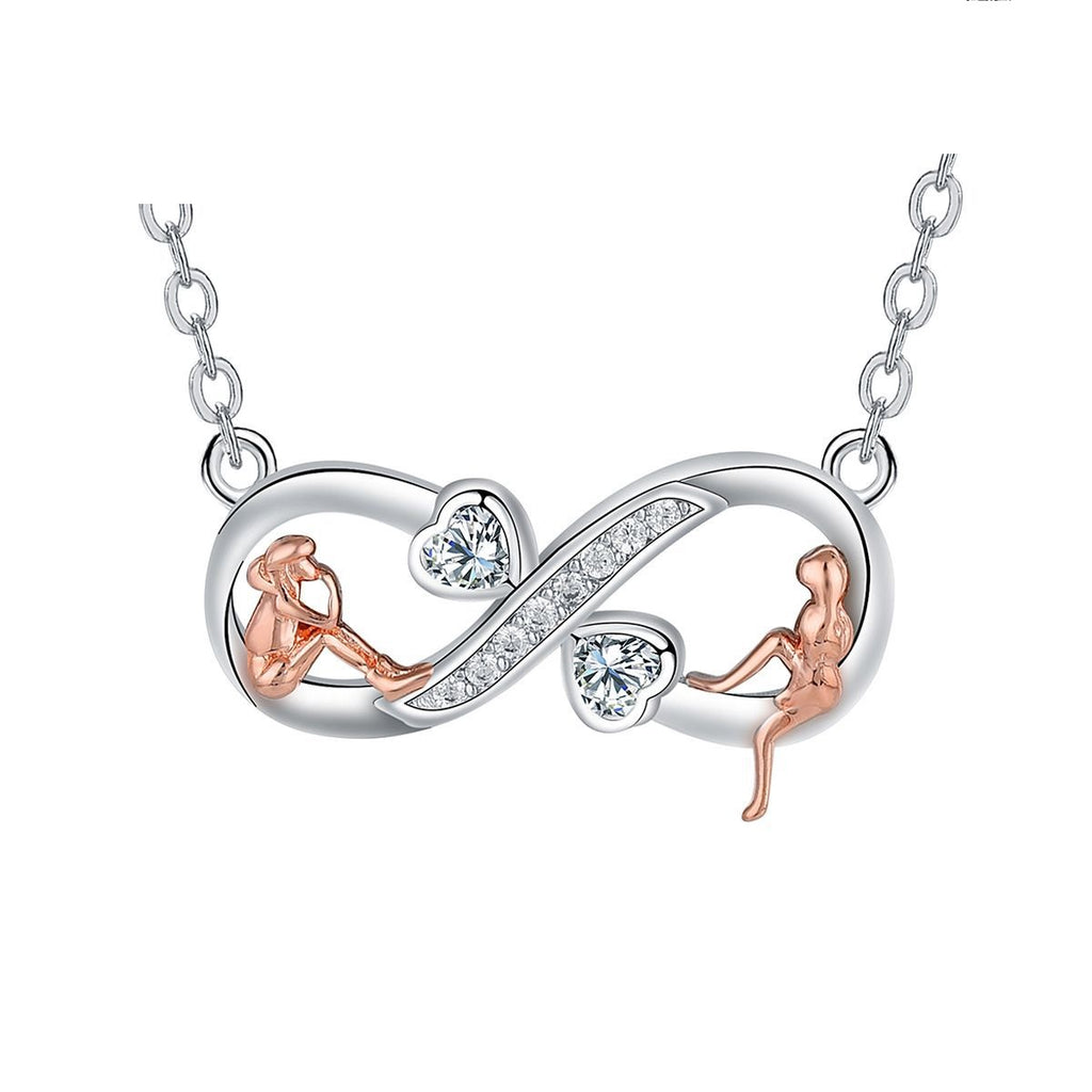 Infinite Symbol Accessories Jewellery Good Sisters Girlfriends Eternal Friendship Necklace For Women