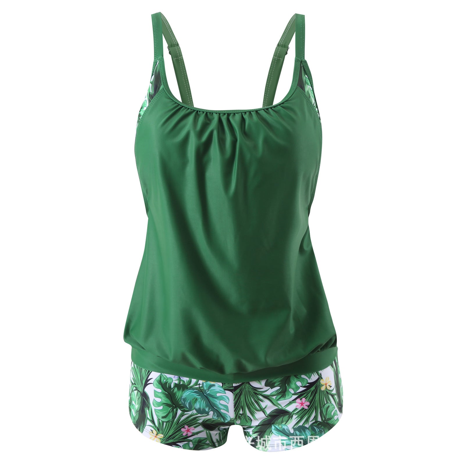 Quick-dry Shorts And Tank Top Modest Two-piece Bikini Womens Swimsuit