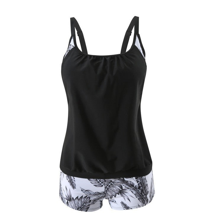 Quick-dry Shorts And Tank Top Modest Two-piece Bikini Womens Swimsuit