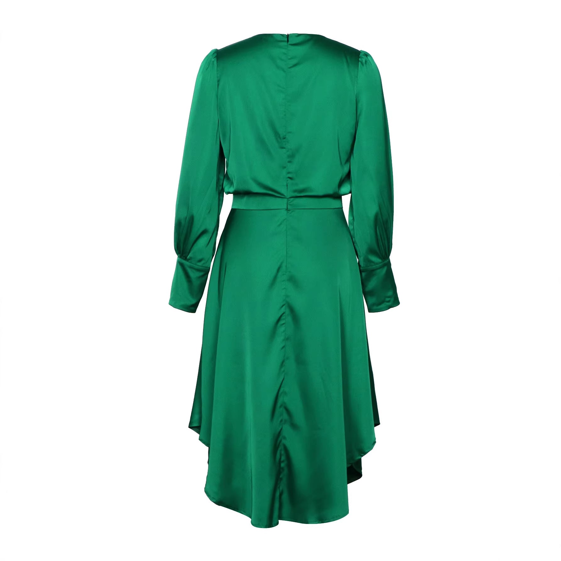 Solid-color Minimalist Lace-up French-style Light-luxury Midi Dress