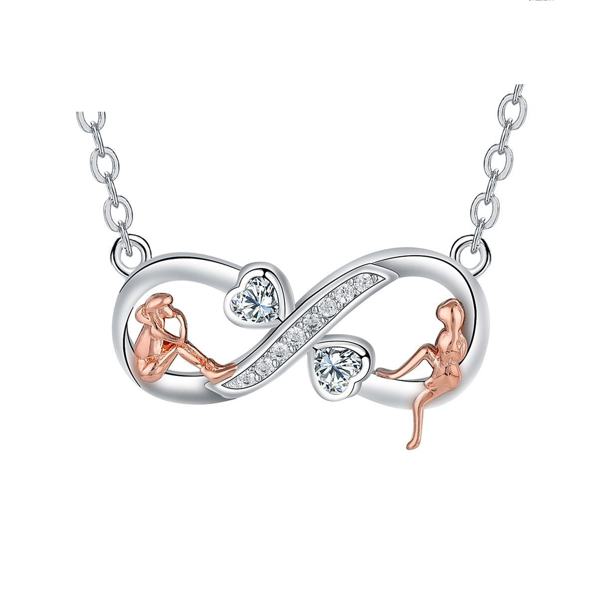 Infinite Symbol Accessories Jewellery Good Sisters Girlfriends Eternal Friendship Necklace For Women