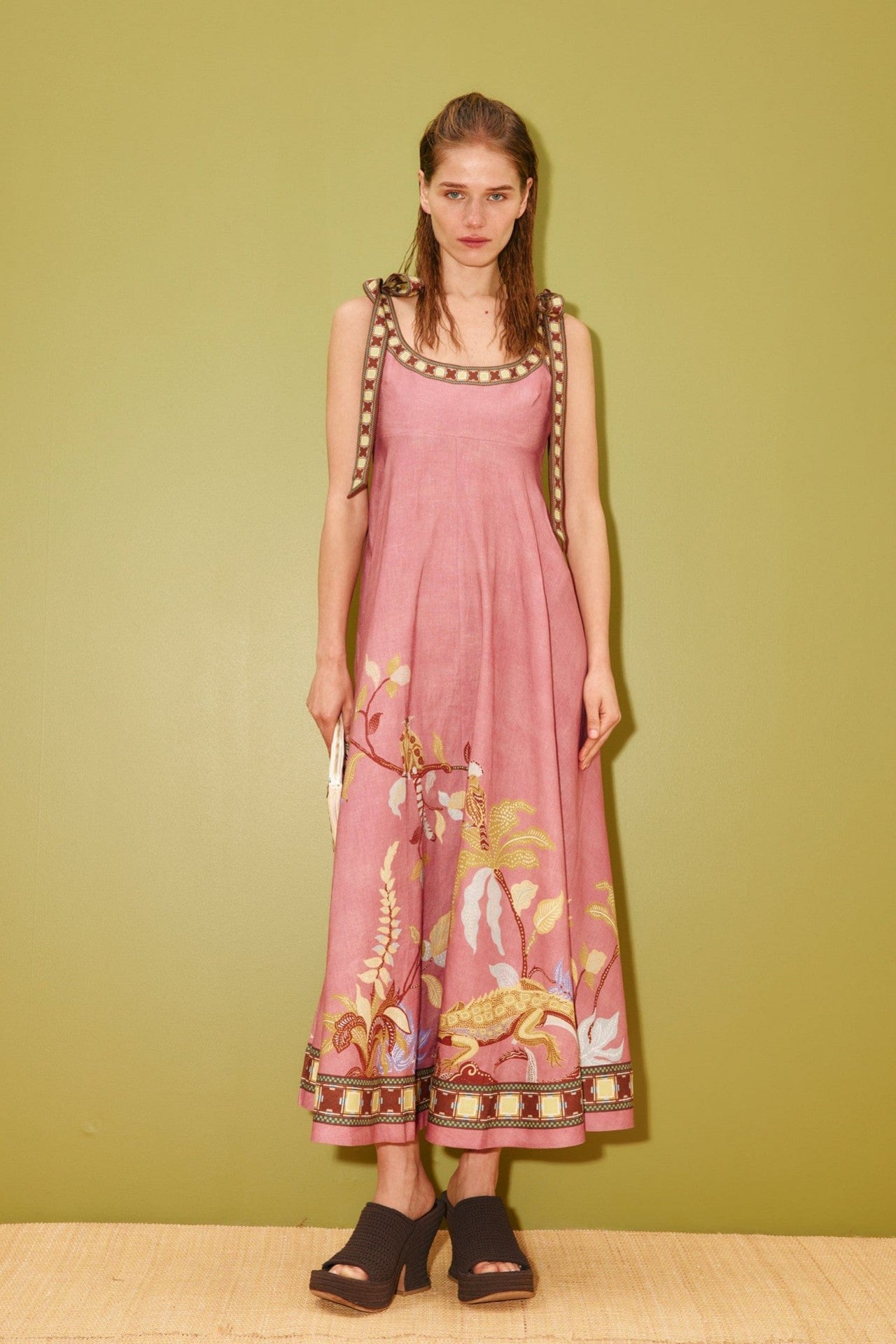 Fashionable Linen Slip Dress Loose-fit Vintage Style